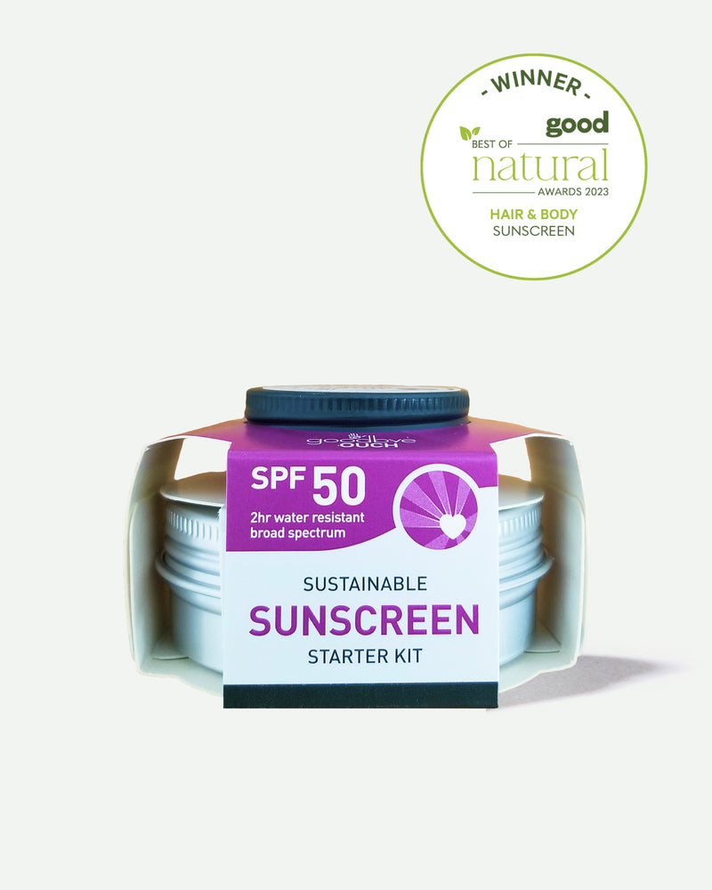 Starter Kit - Sustainable Sunscreen SPF 50 and 2 hours water resistant | 85g certified natural sunscreen in two tins | refill from larger to smaller